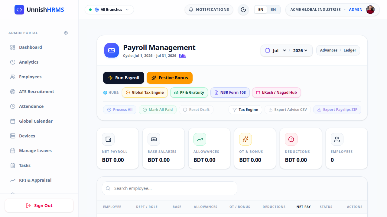 Payroll Engine — Unnish HRMS Bangladesh